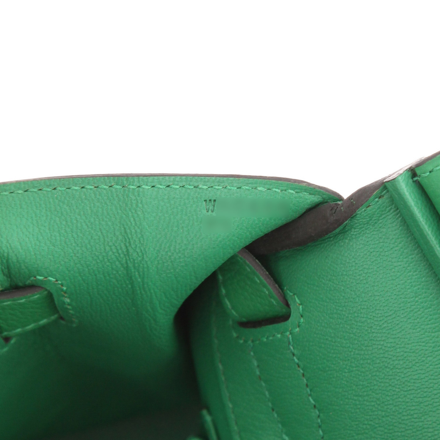 Bolso de mano Hermès  Birkin 30 cm en cuero togo verde Bamboo - Detail D4