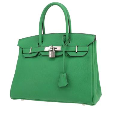 Borsa Hermès  Birkin 30 cm in pelle togo verde Bamboo