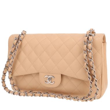 Borsa a tracolla Chanel  Timeless Jumbo in pelle martellata e trapuntata beige