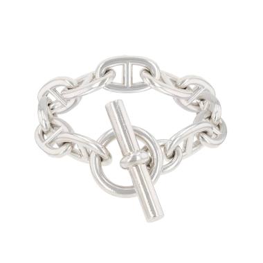Brazalete Hermès Chaîne d'Ancre modelo grande de plata