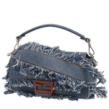 Borsa Fendi  Baguette in tela denim blu