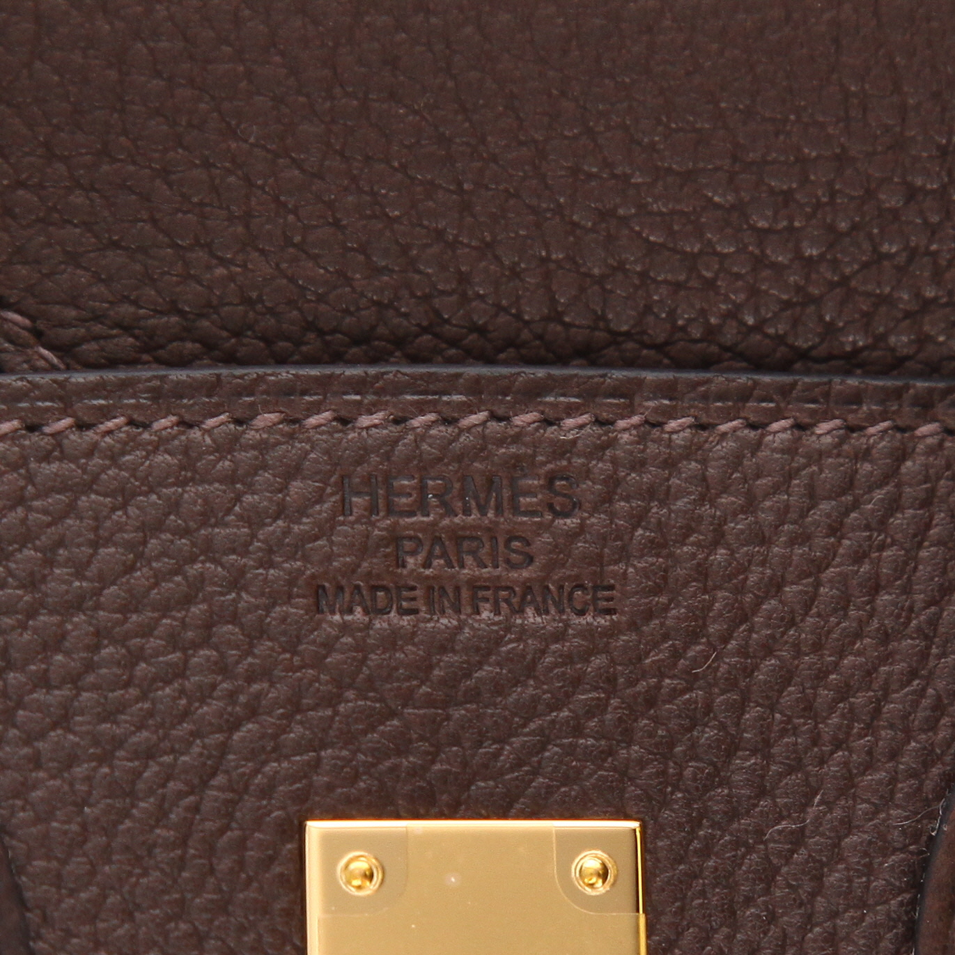 Sac à main Hermès  Birkin 25 cm en Barenia Faubourg ébène - Detail D2