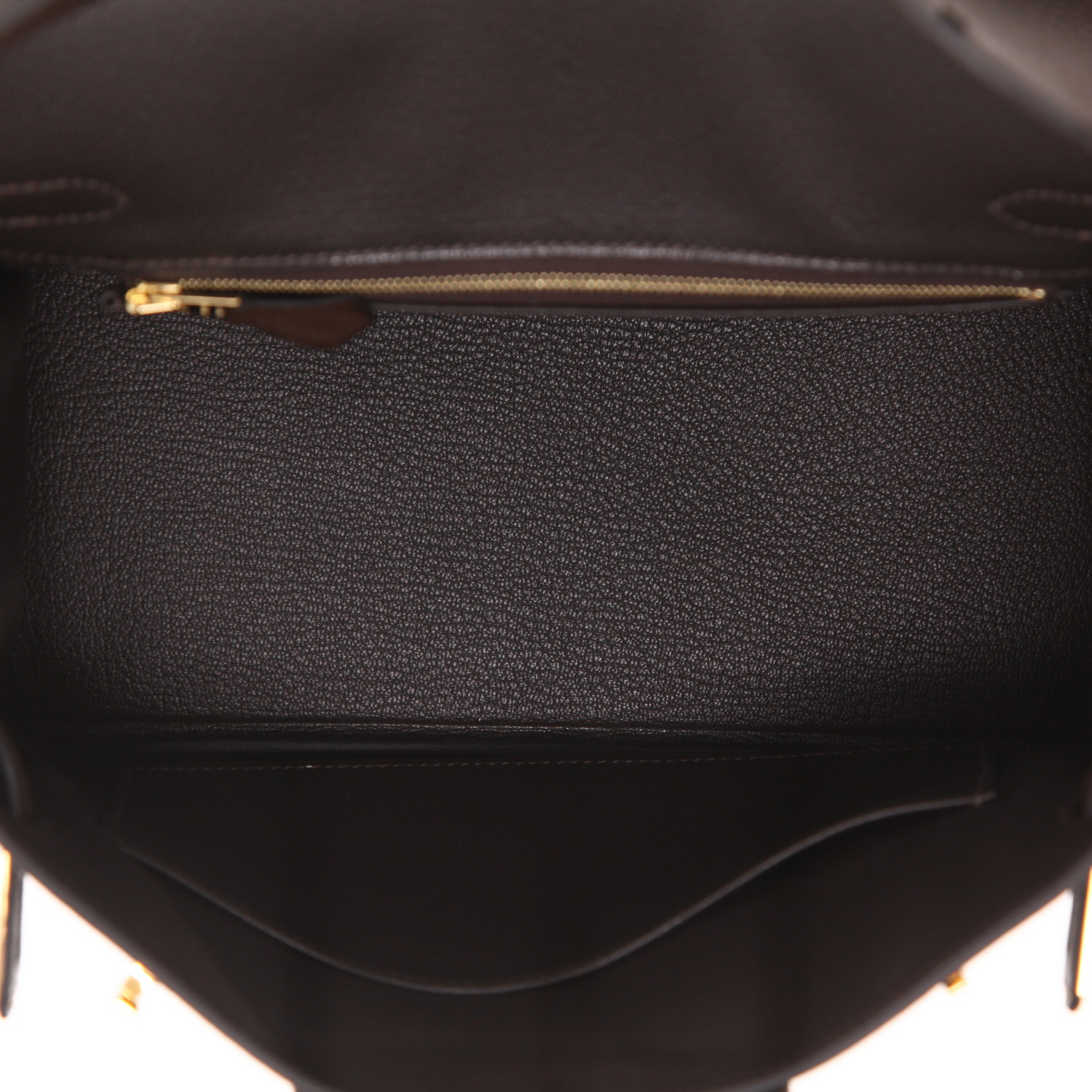 Bolso de mano Hermès  Birkin 25 cm en Barenia Faubourg ébano - Detail D3