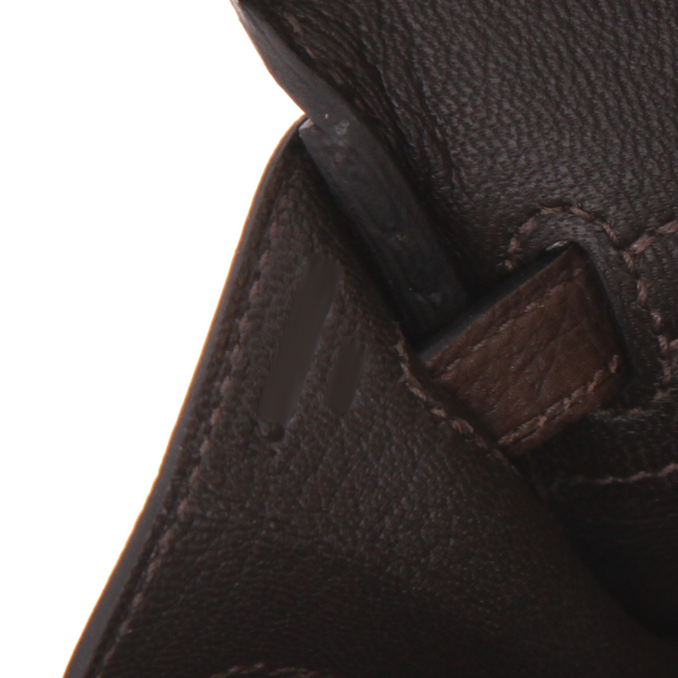 Hermès  Birkin 25 cm handbag  in ebene Barenia Faubourg - Detail D4