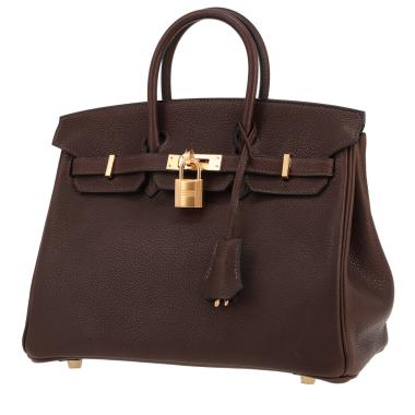 Hermès  Birkin 25 cm handbag  in ebene Barenia Faubourg