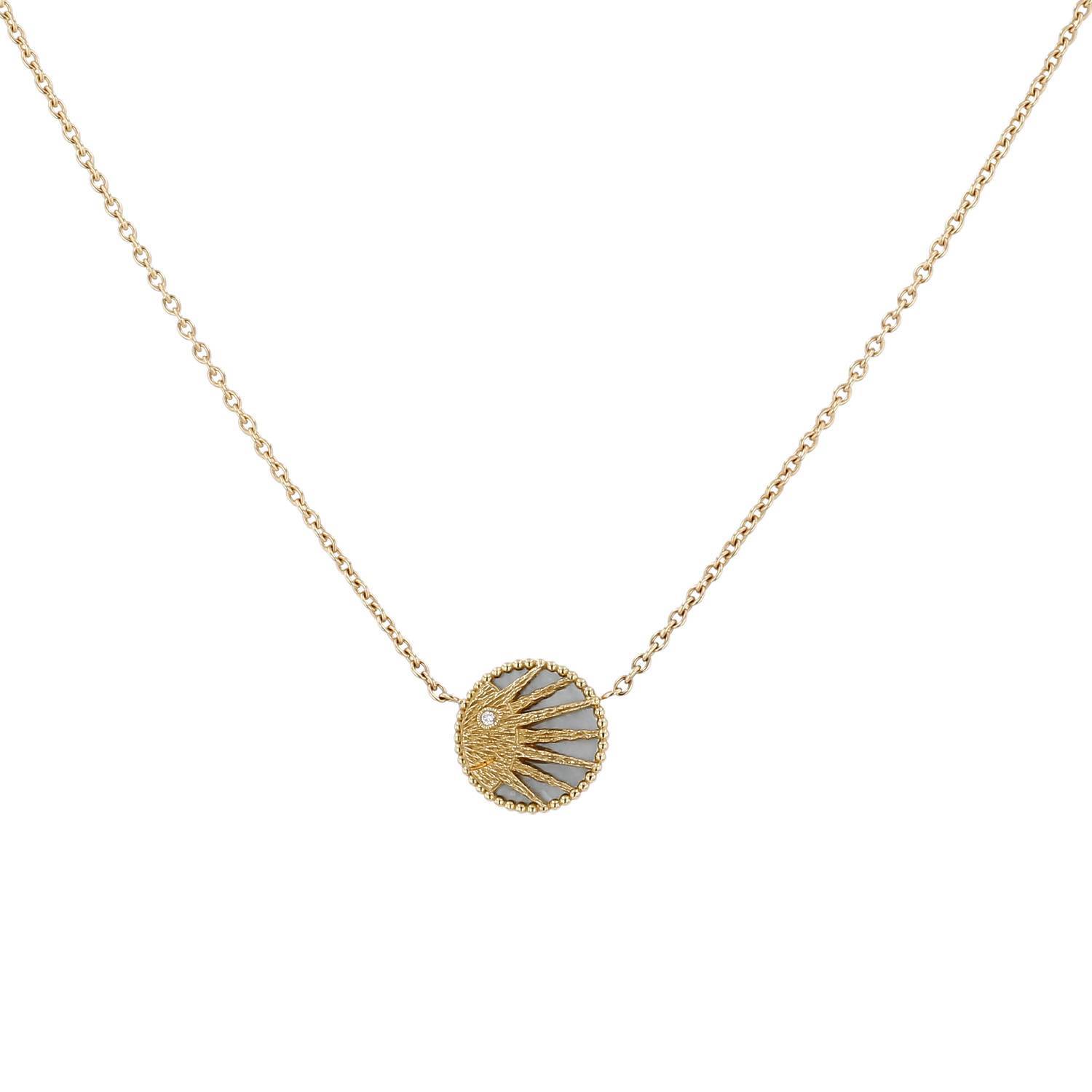 Collier Dior Rose Céleste en or jaune, or blanc, nacre, onyx et
