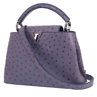 Borsa Louis Vuitton  Capucines in struzzo blu