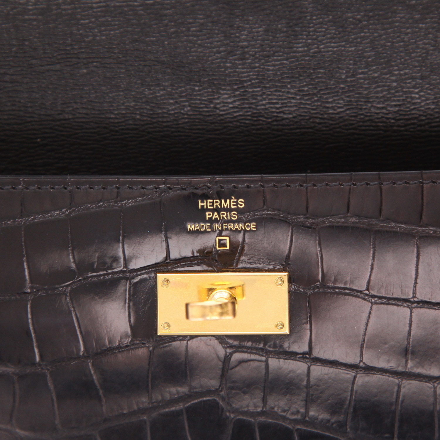 Portafogli Hermès  Kelly wallet in alligatore nero - Detail D2