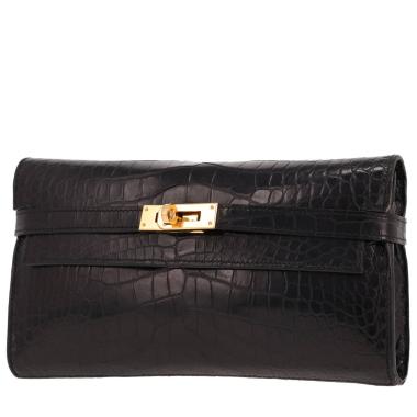 Portefeuille Hermès  Kelly wallet en alligator noir