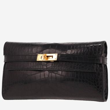 Hermès  Kelly wallet wallet  in black alligator