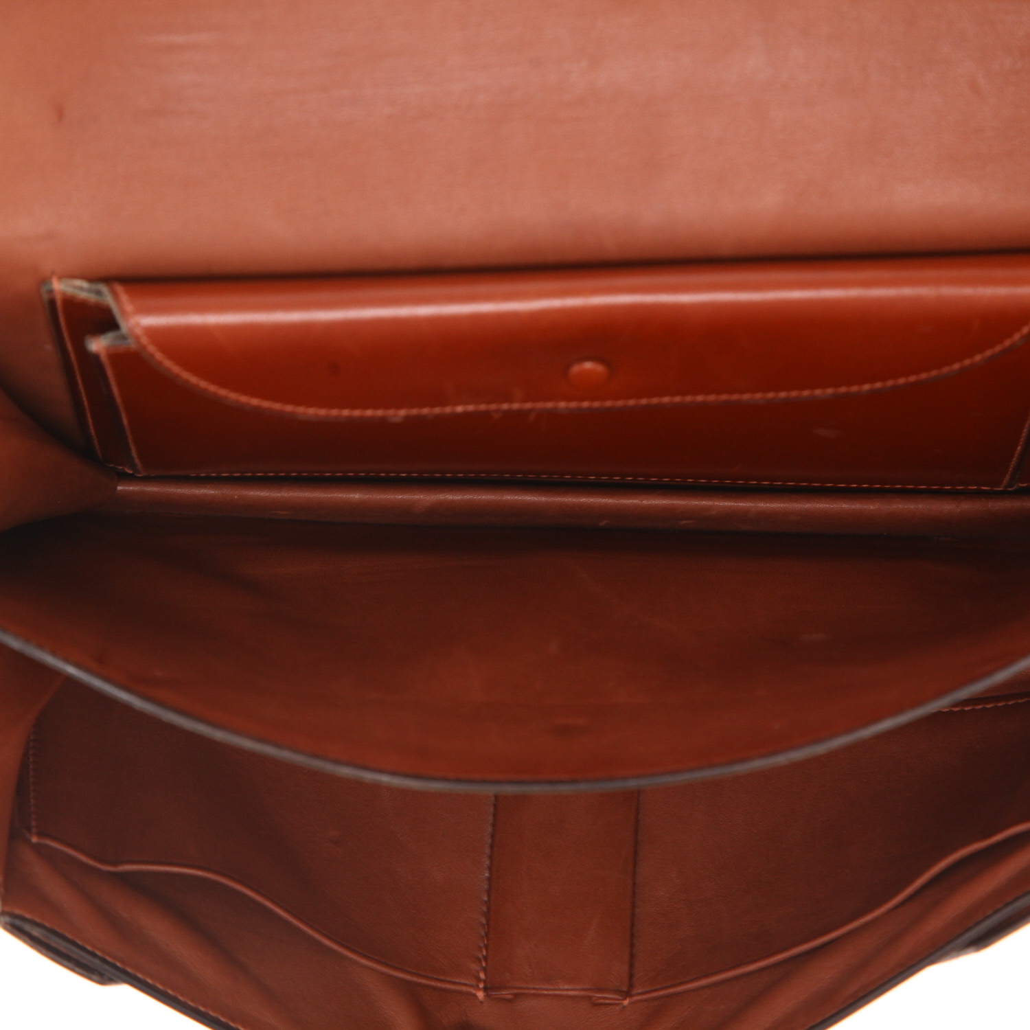 Bolso de mano Hermès  Escale en cuero box rojo ladrillo - Detail D3