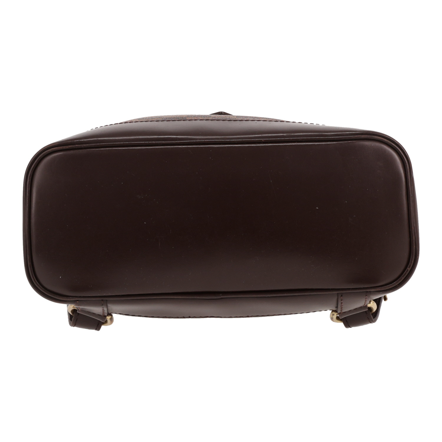 Mochila Louis Vuitton  Soho en lona a cuadros ébano y cuero marrón - Detail D1