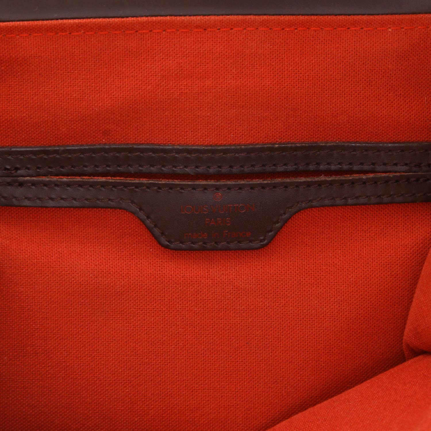 Mochila Louis Vuitton  Soho en lona a cuadros ébano y cuero marrón - Detail D2