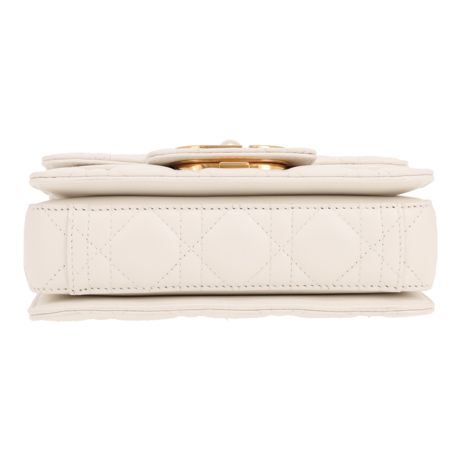 Dior  Top Handle Dior Jolie mini  handbag  in white leather cannage - Detail D1