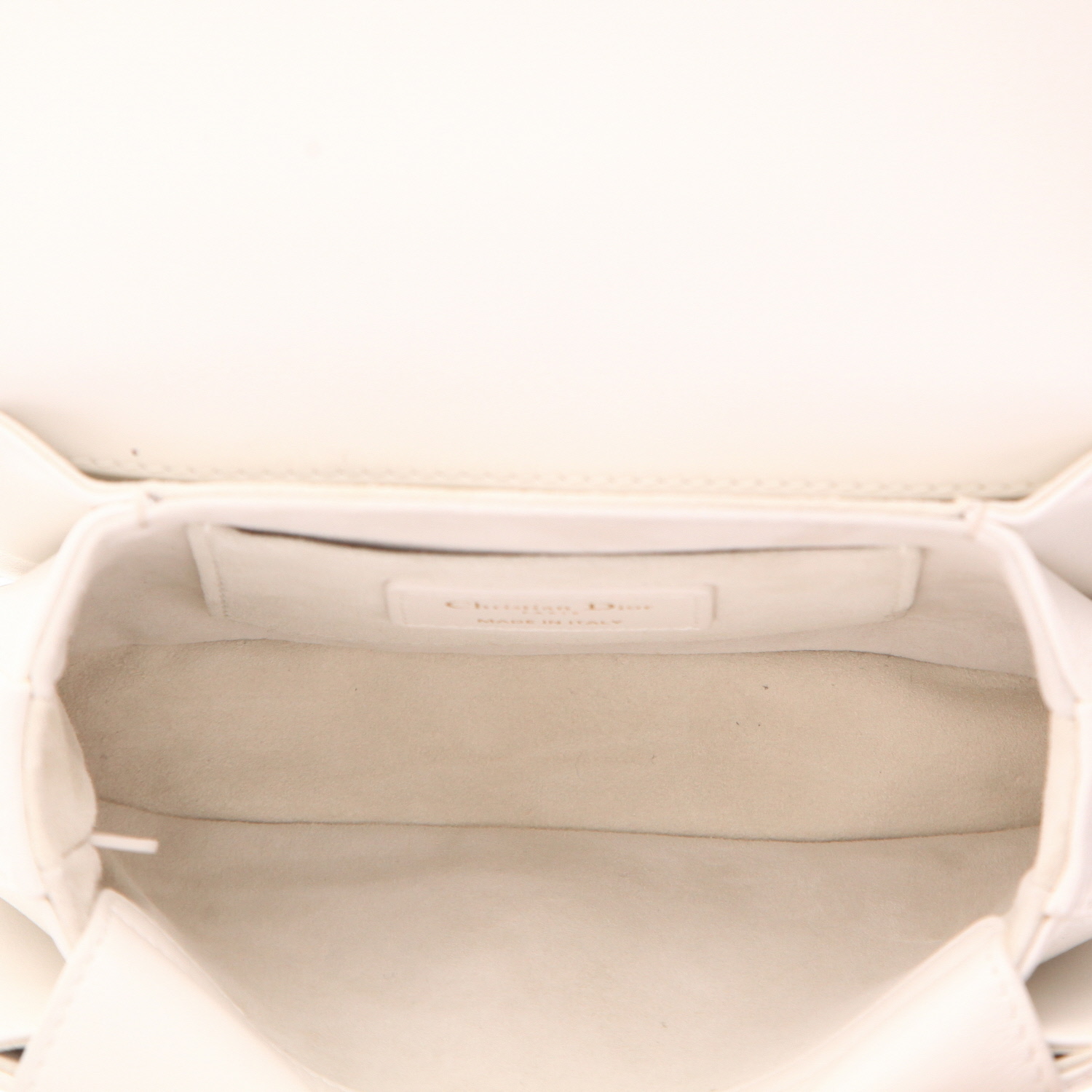 Dior  Top Handle Dior Jolie mini  handbag  in white leather cannage - Detail D3