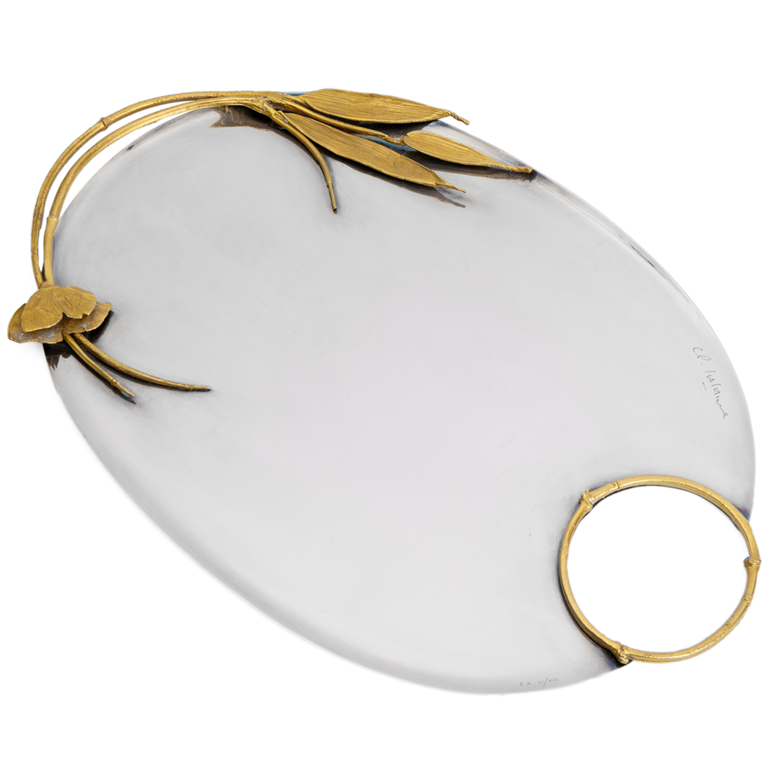 Plateau 'Aux bambous' - le modèle créé vers 1980 - Edition Artcurial - Detail D4