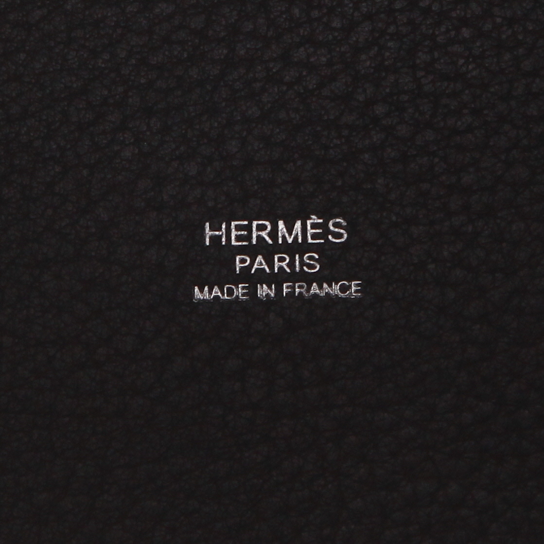 Bolso de mano Hermès  Picotin 18 cm en cuero taurillon clémence negro - Detail D2