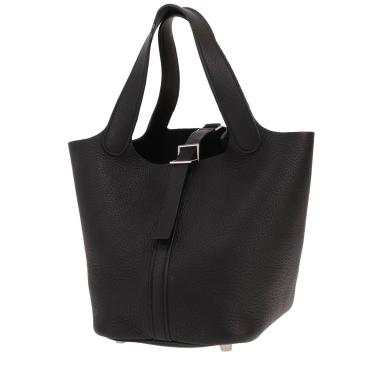 Bolso de mano Hermès  Picotin 18 cm en cuero taurillon clémence negro