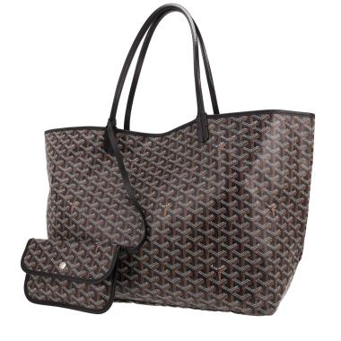 Borsa shopping Goyard Saint-Louis, modello grande, in tela Goyardine nera e pelle nera