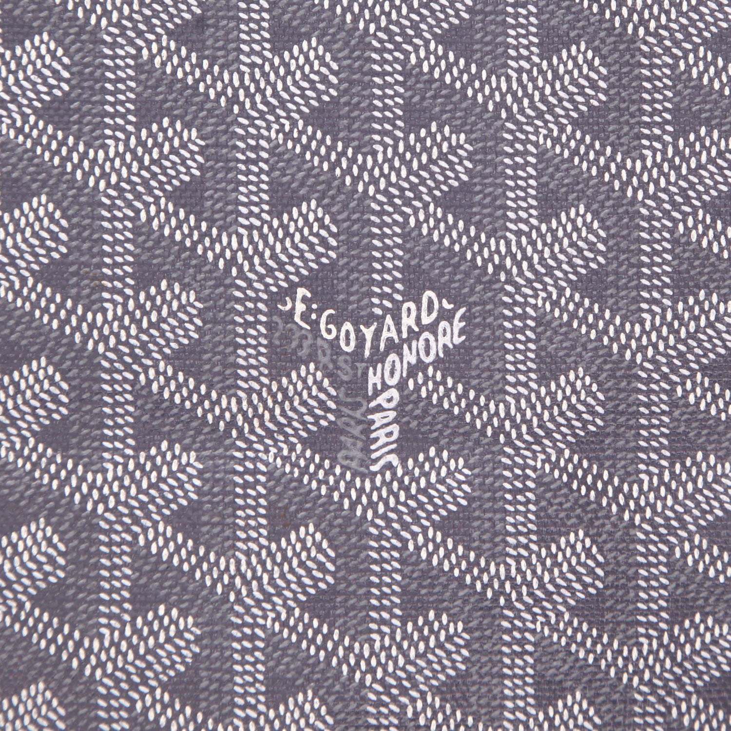 Sac cabas Goyard  Saint-Louis grand modèle  en toile Goyardine grise et cuir gris - Detail D2