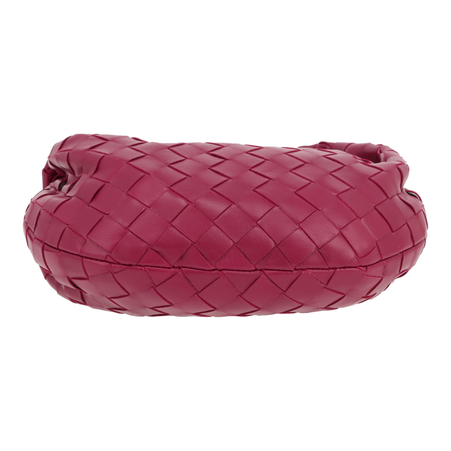 Bottega Veneta  Mini Jodie handbag  in fushia pink braided leather - Detail D1