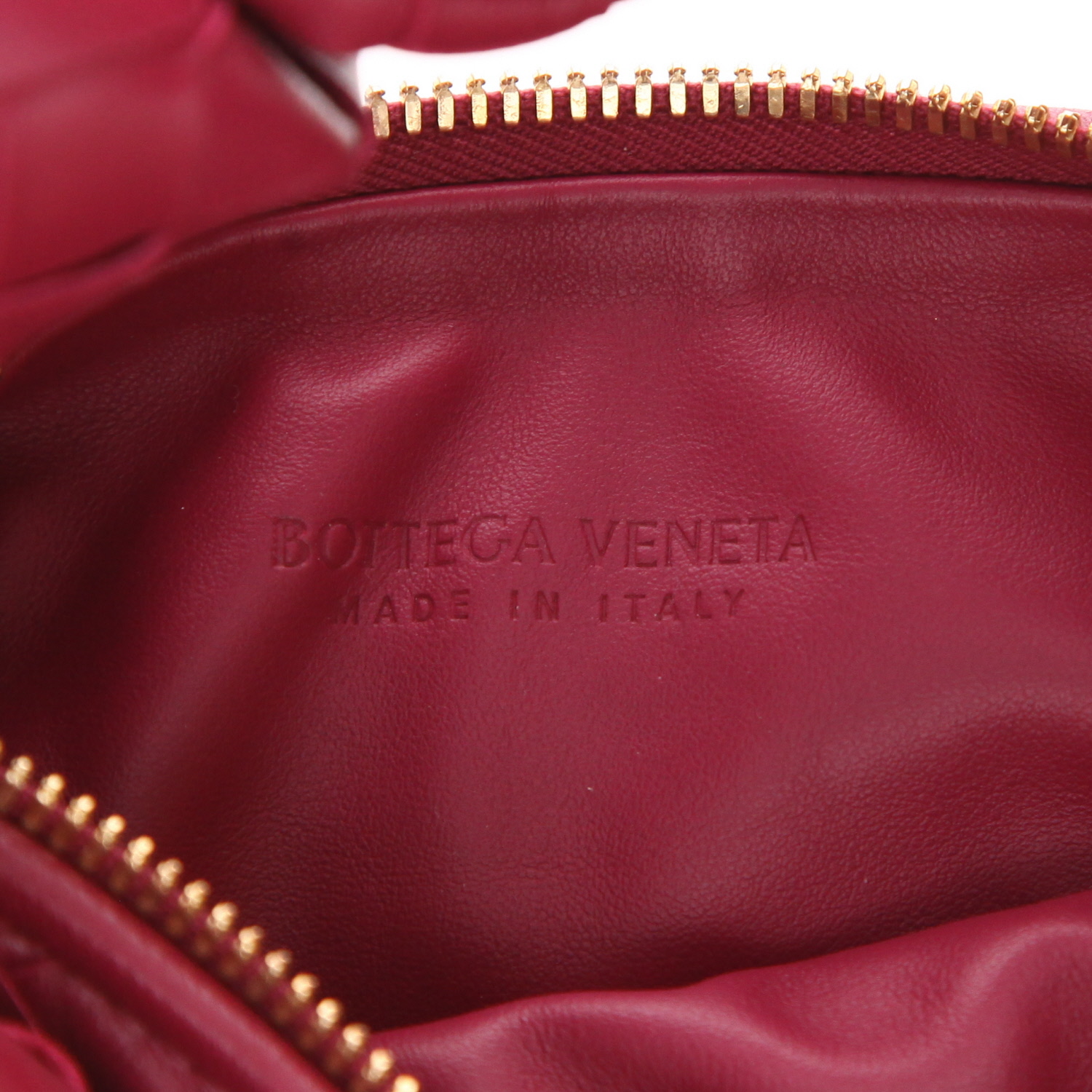 Sac à main Bottega Veneta  Mini Jodie en cuir tressé rose-fushia - Detail D2