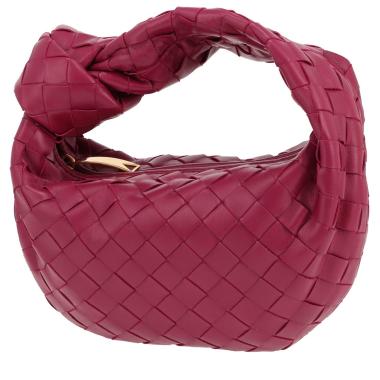 Bolso de mano Bottega Veneta  Mini Jodie en cuero trenzado rosa fucsia