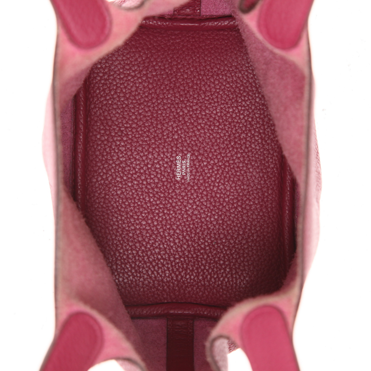 Borsa Hermès Picotin da 18 cm in pelle di vitello Clémence rosa Tosca - Detail D3