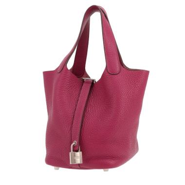 Hermès Picotin 18 cm handbag in Tosca pink Clémence calfskin