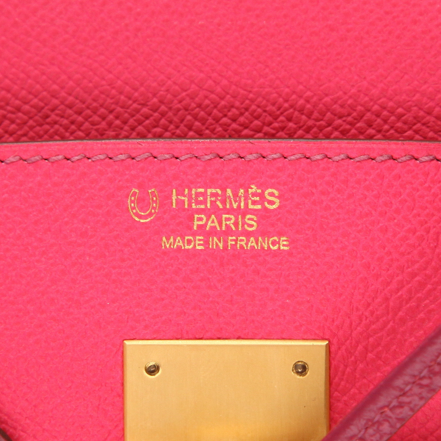 Bolso de mano Hermès  Birkin 30 cm en cuero epsom Rose Shocking y rosa Tosca - Detail D2