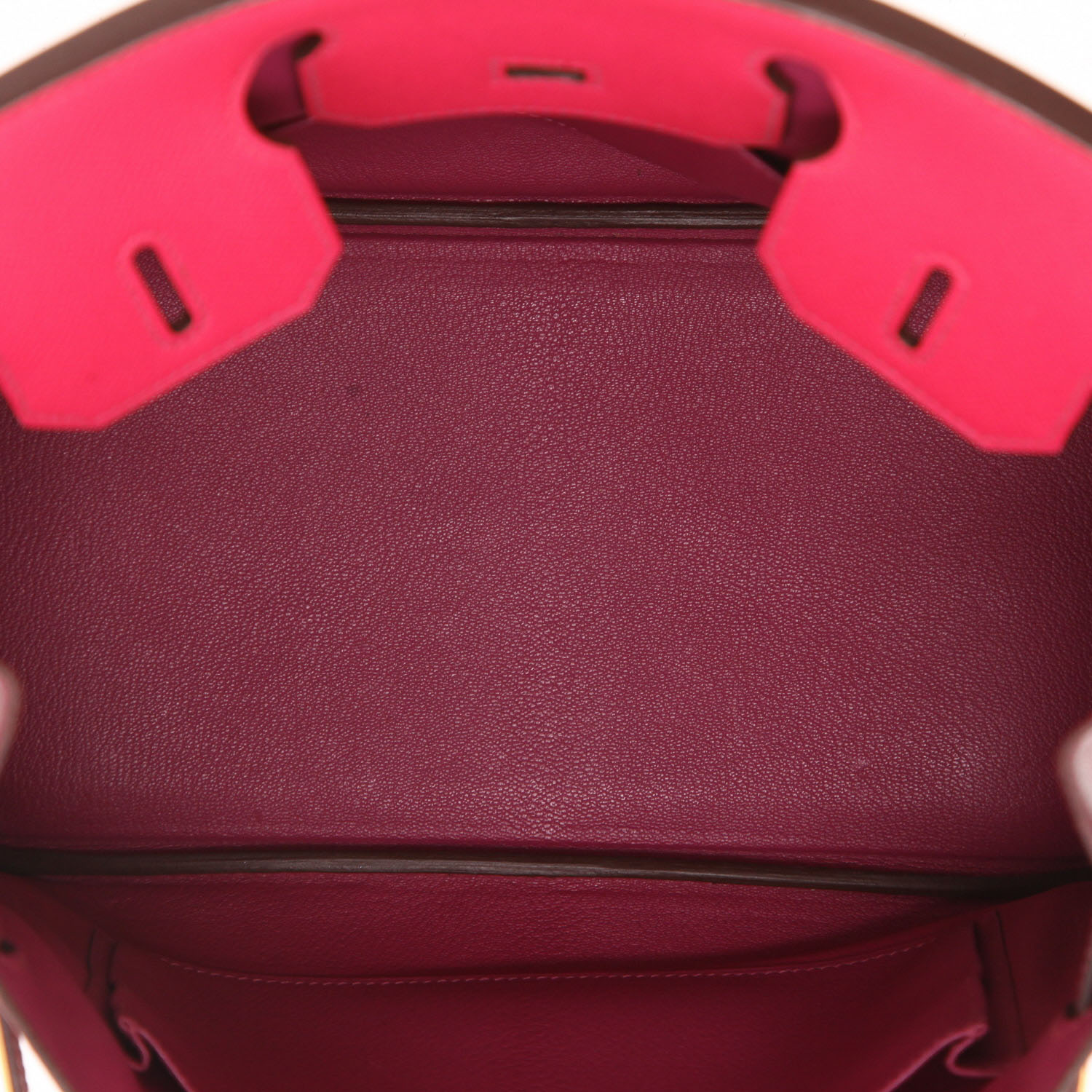 Hermès  Birkin 30 cm handbag  in Rose Shocking and pink Tosca epsom leather - Detail D3