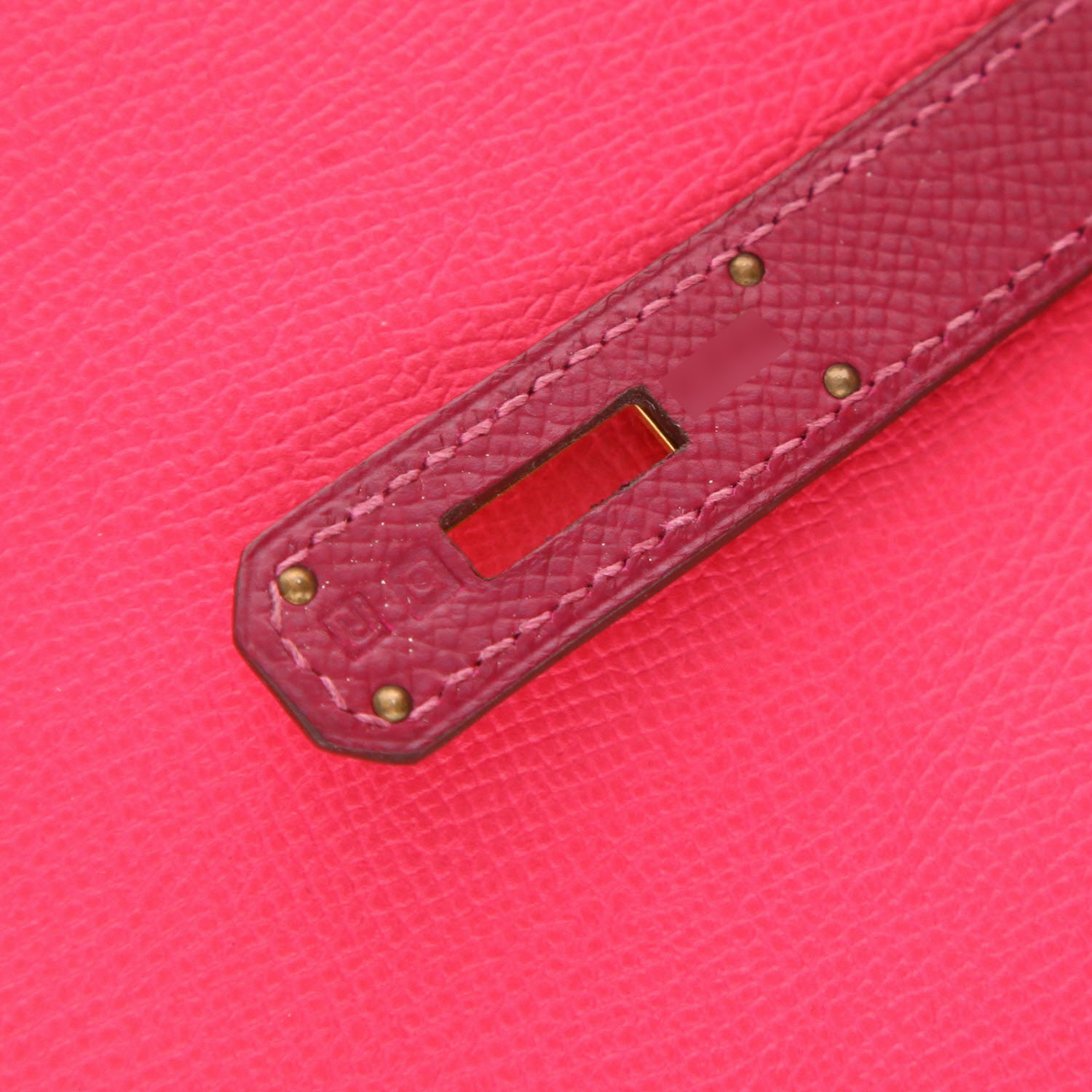 Hermès  Birkin 30 cm handbag  in Rose Shocking and pink Tosca epsom leather - Detail D4
