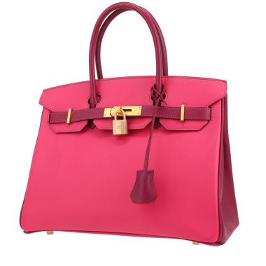 Sac à main Hermès  Birkin 30 cm en cuir epsom Rose Shocking et rose Tosca