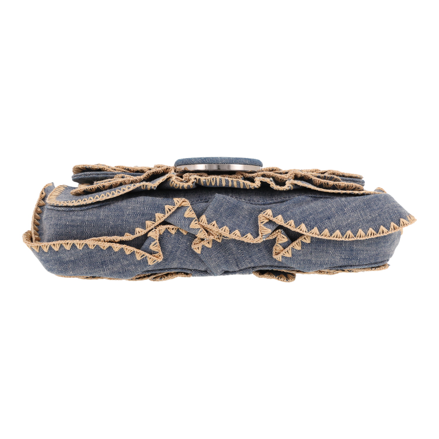 Bolso de mano Fendi  Kan I en lona denim azul - Detail D1