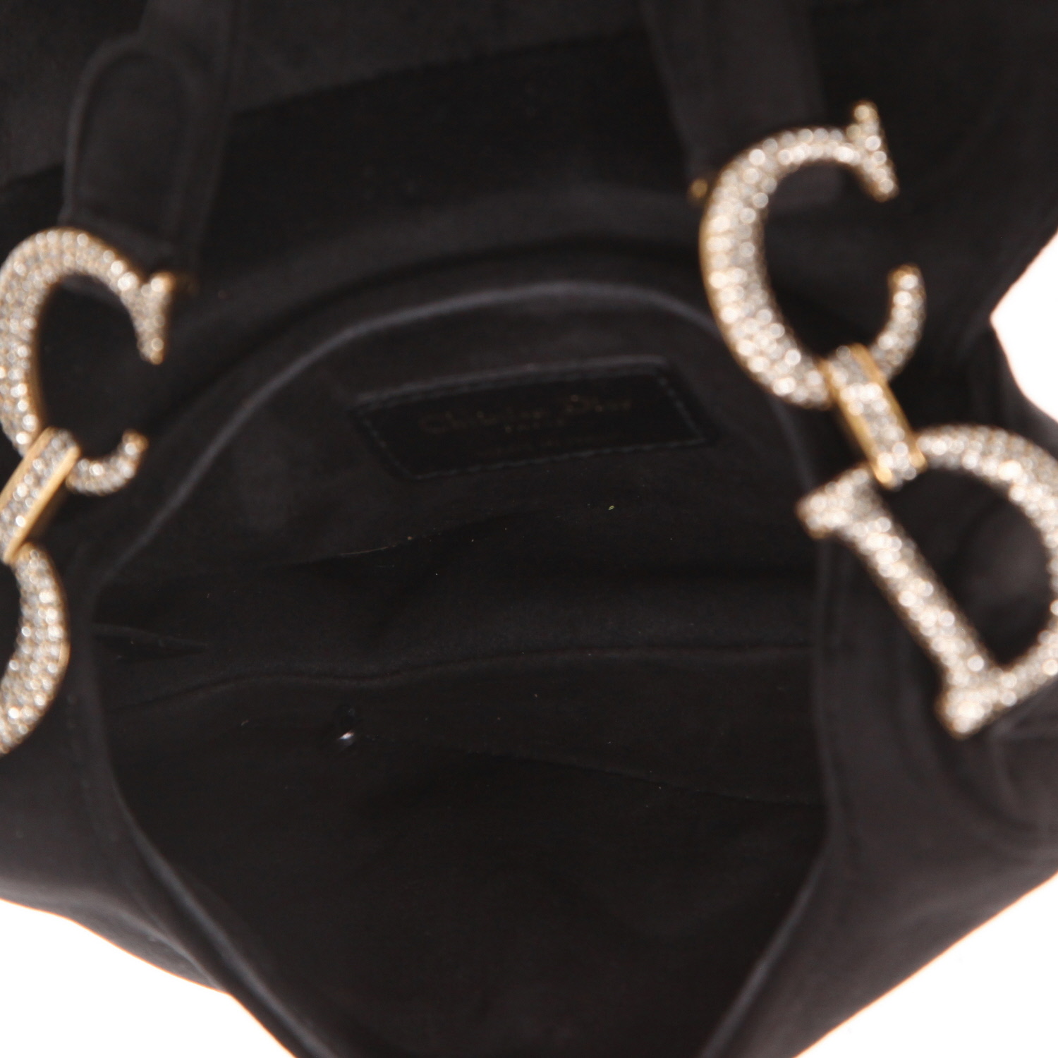 Dior  Saddle mini  handbag  in black velvet - Detail D3