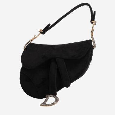 Dior  Saddle mini  handbag  in black velvet