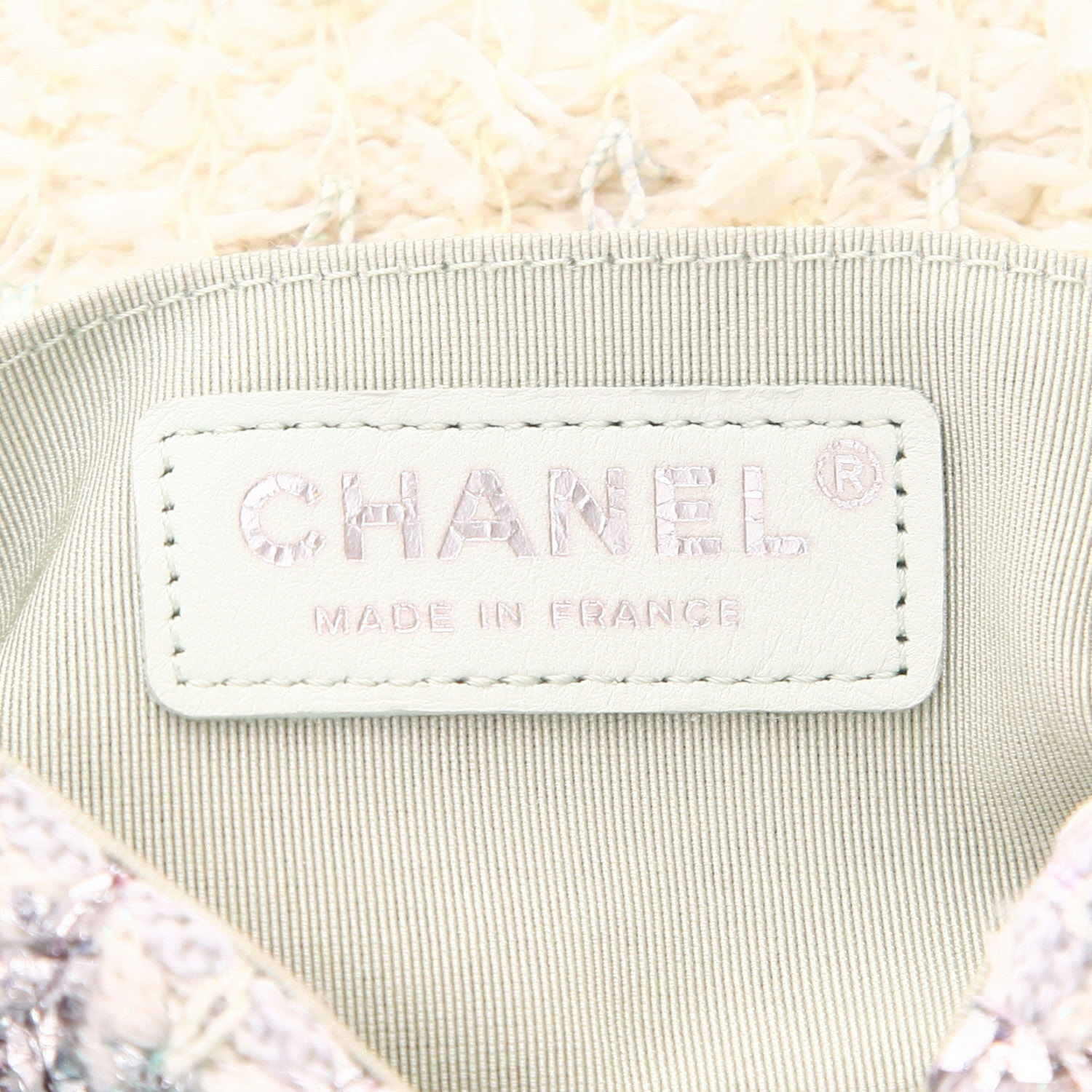 Bolso bandolera Chanel «Timeless» de tweed blanco, violeta y plateado - Detail D2