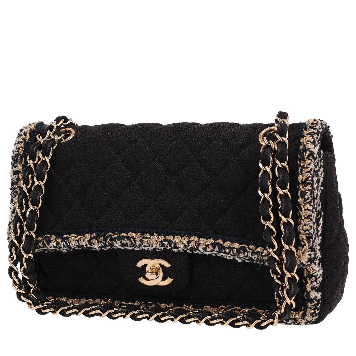 Sac Chanel Timeless Denim Tweed Tricolore Occasion Sac Chanel Timeless Denim Tweed Tricolore Occasion