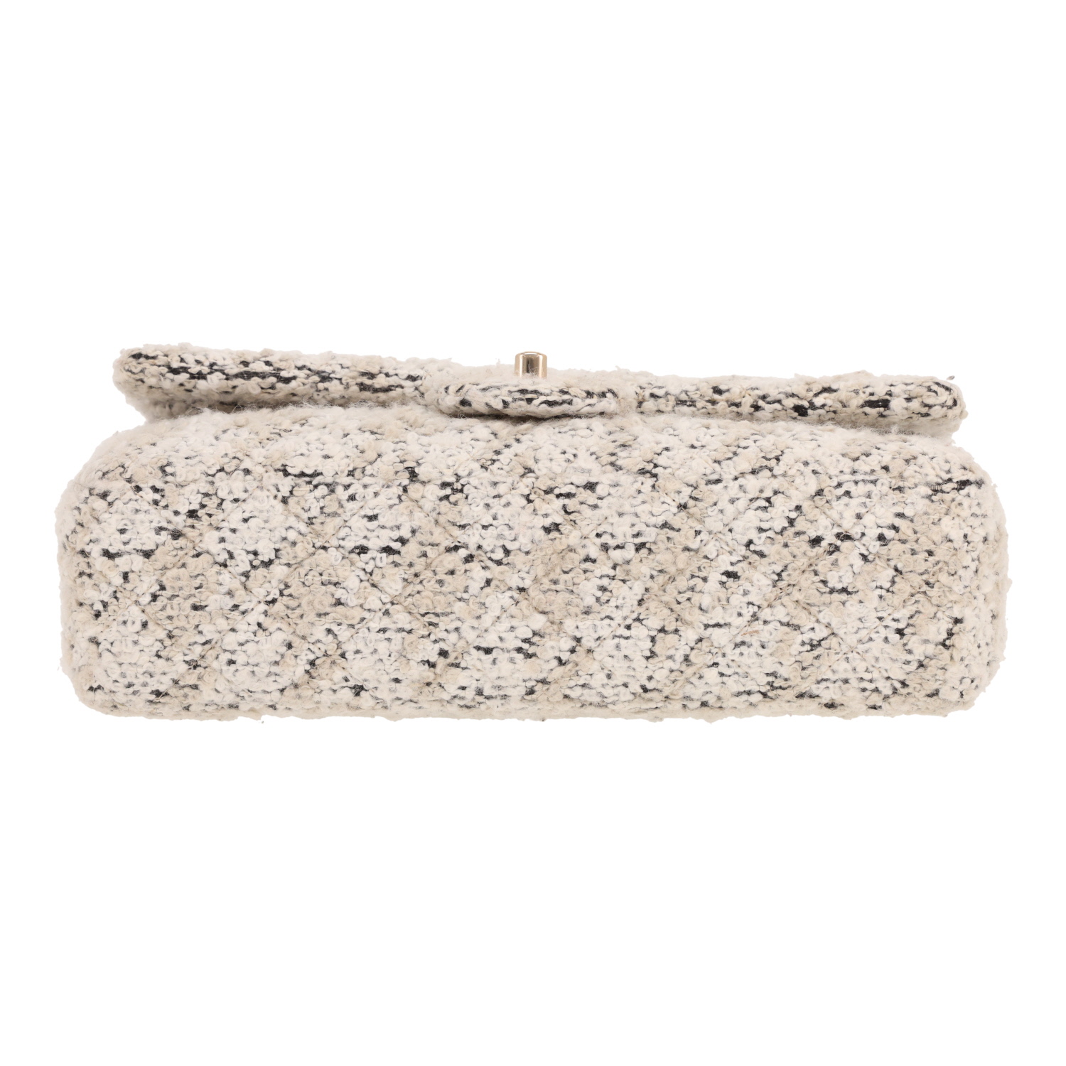 Sac à main Chanel  Timeless Classic en tweed beige et blanc - Detail D1