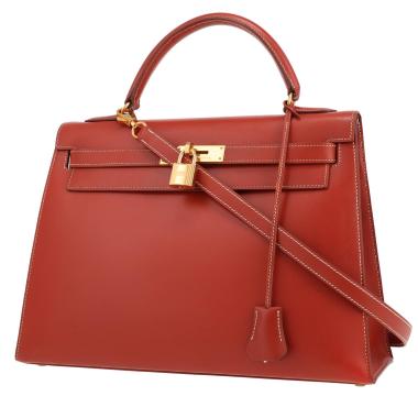 Borsa Hermès Kelly da 32 cm in pelle Box Etrusca