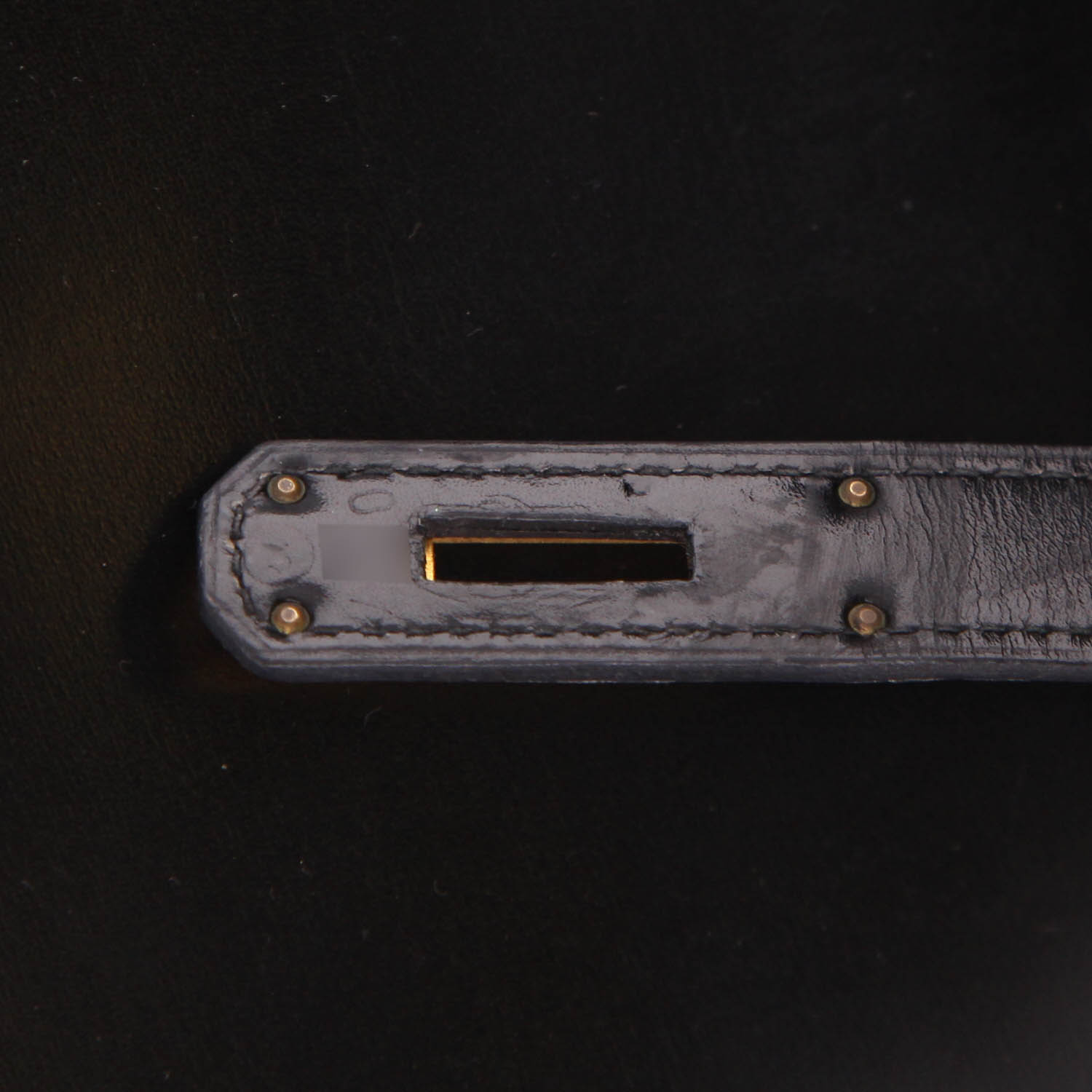 Borsa Hermès Kelly 28 cm in pelle nera effetto box - Detail D4