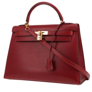 Bolso de mano Hermès  Kelly 32 cm en cuero box rojo Vif