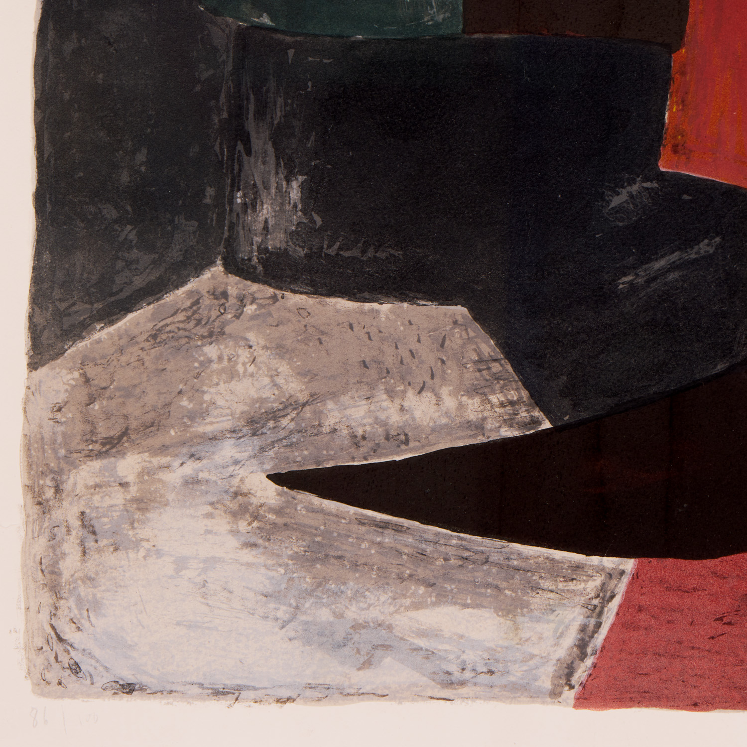 Composition grise, rouge et jaune - 1960 - Detail D3