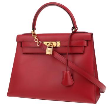 Sac à main Hermès  Kelly 28 cm en cuir box rouge Vif