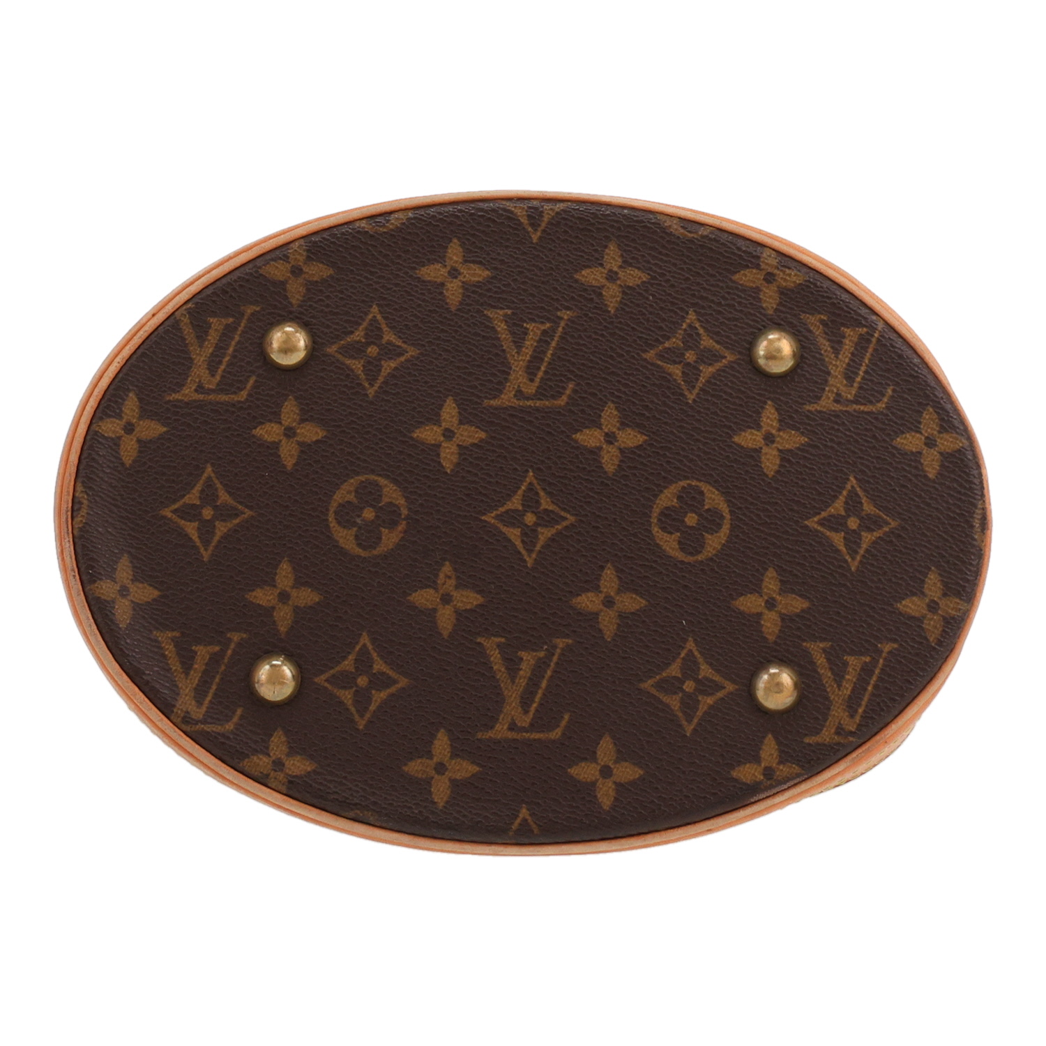 Borsa Louis Vuitton  Bucket in tela monogram marrone e pelle naturale - Detail D1