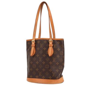 Louis Vuitton  Bucket handbag  in brown monogram canvas  and natural leather