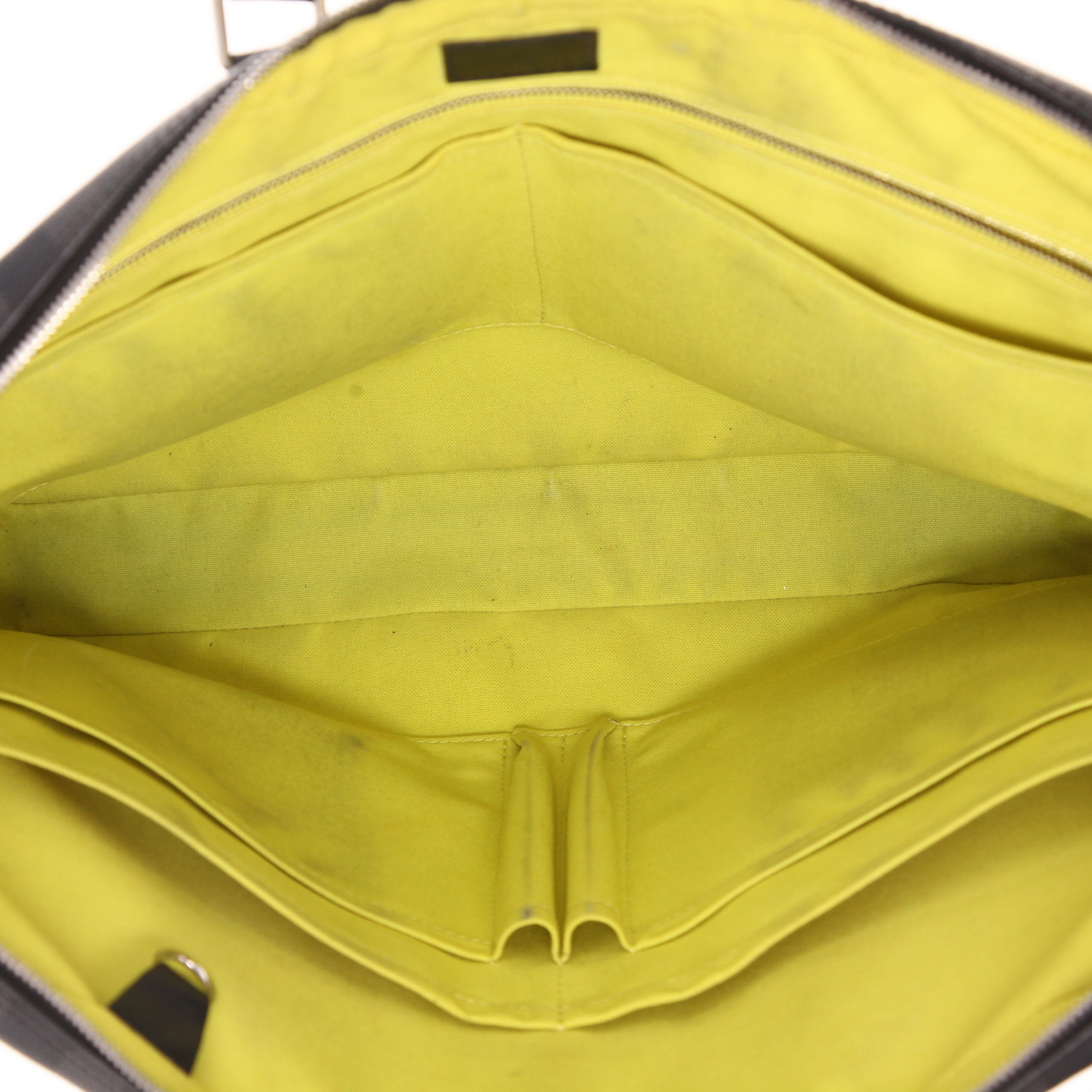 Porte-documents Louis Vuitton   en toile damier gris Graphite et cuir noir - Detail D3