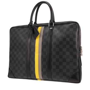 Louis Vuitton   briefcase  in grey Graphite damier canvas  and black leather