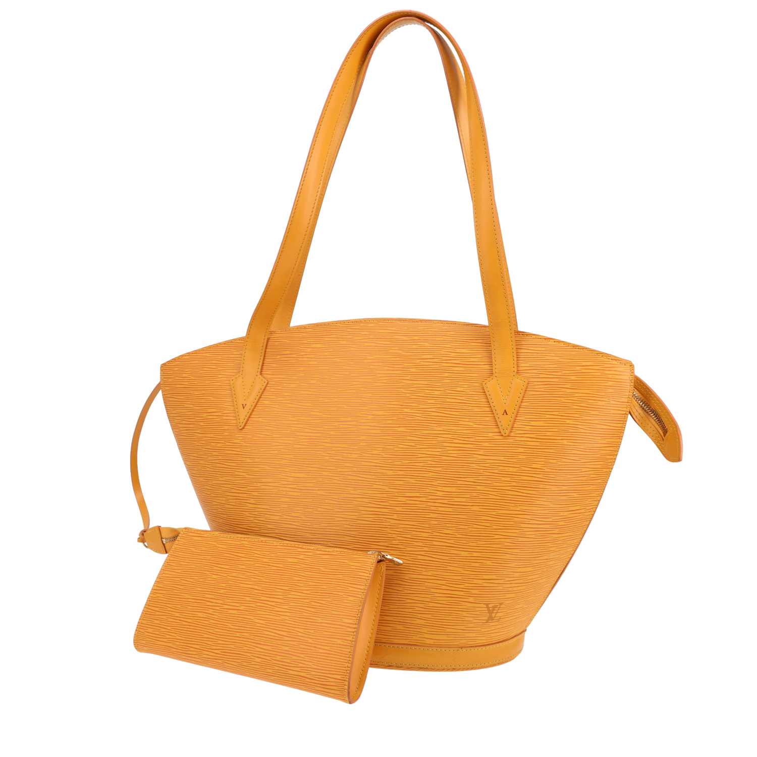 Borsa Louis Vuitton  Saint Jacques in pelle Epi gialla - Detail D4