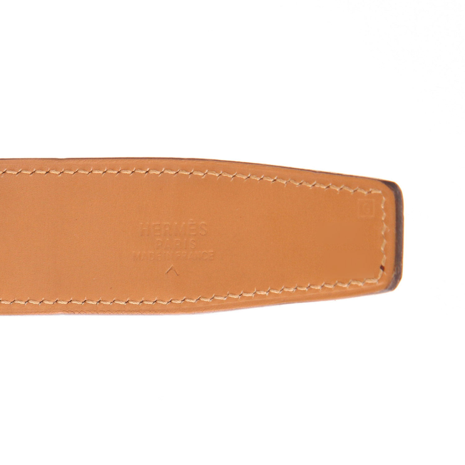 Hermès  Ceinture H belt  in brown porosus crocodile - Detail D1